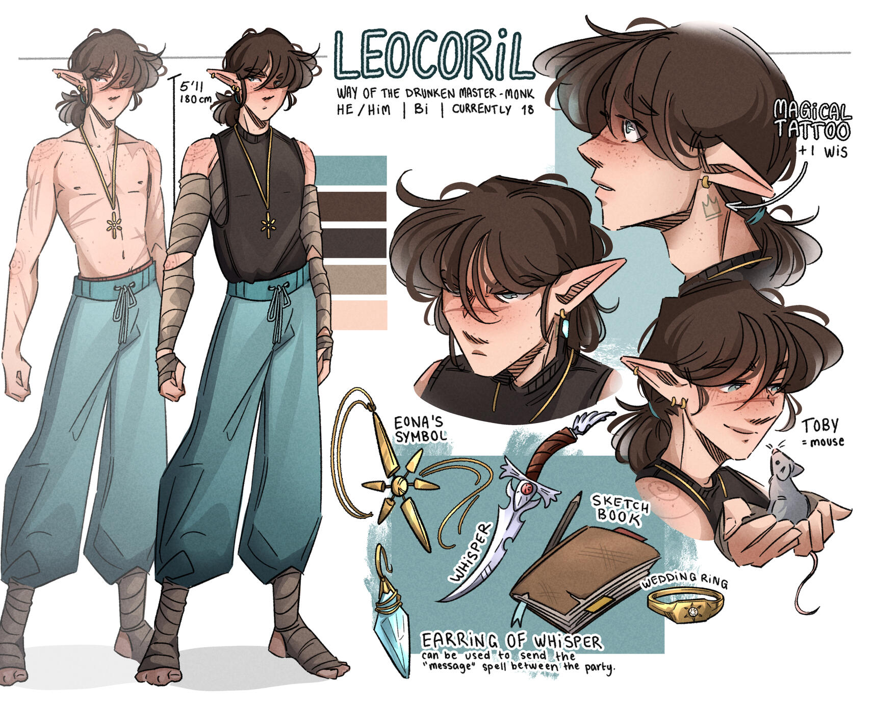 300€ - COLORED CHARACTER SHEET